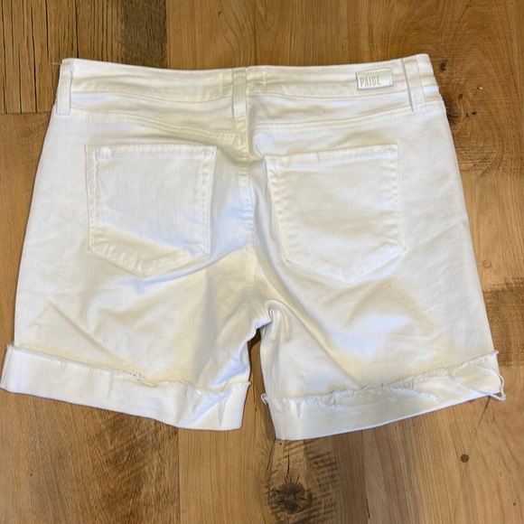 New Paige white denim jean shorts distressed destroyed sexy size 27 and 28 - Picture 4 of 4
